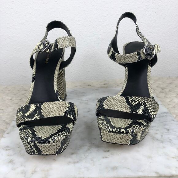Via Spiga Snakeskin Platform Heels Python Heeled Chunky Sandals US 10 EU 40 $275 - Picture 3 of 9